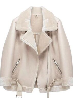 Womens Cream Teddy Jackst
